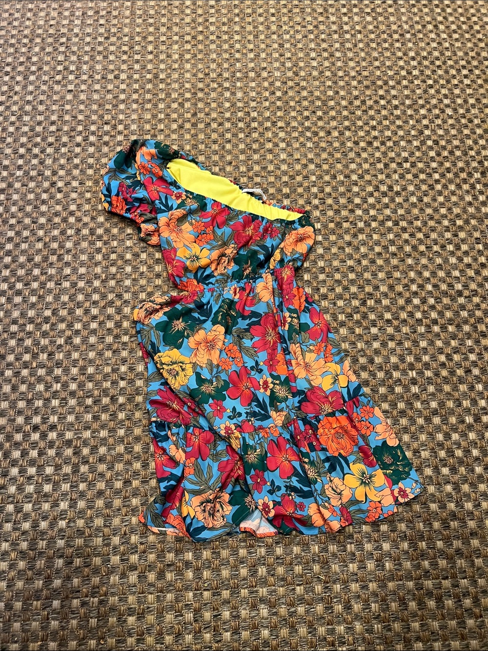 Collective Concepts One-Shoulder Floral Dress - Blue Multi small